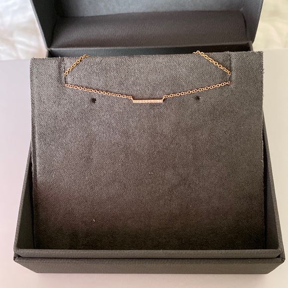 EF collection rose gold diamond bar necklace NWT - Picture 3 of 5